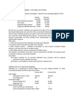 Exercises in Operational Budgeting - Solve in Excel Spread Sheet