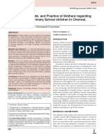 Knowledge, Attitude, and Practice of Mothers Regarding Oral Hygiene of Primary School Children in Chennai, Tamil Nadu, India