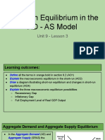 Unit 9 - Lesson 3 - Short-Run Equilibrium in The Ad - As Model