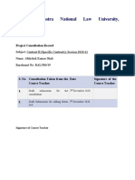 Dharmashastra National Law University, Jabalpur: Project Consultation Record