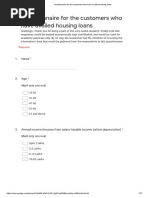 Questionnaire For The Customers of Housing Loans - Google Forms