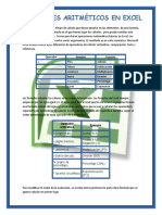 Operaciones Aritmeticas en Excel