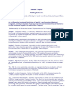 RA 10881-Amending PD 612, PD 129 & RA 9474-Amending Investment Restrictions On Foreign Investment Negative List (2015)