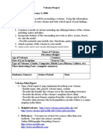 Volcano Project and Rubric