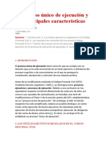 El Proceso Único de Ejecución y Sus Principales Características