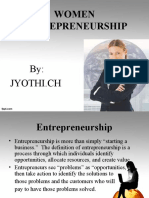 Women Entrepreneurship: By: Jyothi - CH