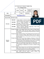 CV of Supervisor: School of Control and Computer Engineering