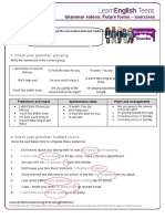 Grammar Videos: Future Forms - Exercises: 1. Check Your Grammar: Grouping