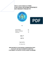 Telecommunication Network Equipment Procurement Projects