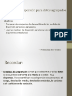 Apoyo Guía 11 3° Medio PPT Medidas de Dispersión para Datos Agrupados