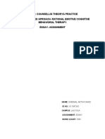 Sw312: Counsellig Theory& Practice Action-Oriented Aproach-Rational Emotive Cognitive Behavioral Therapy Essay - Assignment