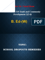 Teacher Mr. Faisal Ihsan: Title: EDU-510 Youth and Community Development 2 (2-0)