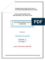 LMD3 EXAMEN Hydraulique 2021