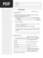 Genetics Notes: - Hereditary Units of An Organism