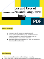 Sources and Uses of Short-Term and Long - Term Funds