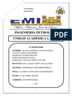 Clasificación de Reservorios de Petroleo