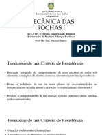 05 - Critérios Empíricos de Ruptura (Resistência) de Rochas e Maciços Rochosos MECÂNICA DAS ROCHAS I