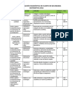 Matriz de Evaluación Diagnóstica MATE - 4 °