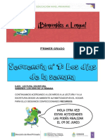 Actividades de 1° Grado - SECUENCIA N°1 - LOS DÍAS DE LA SEMANA