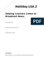 Emma Halliday LSA 2: Helping Learners Listen To Broadcast News