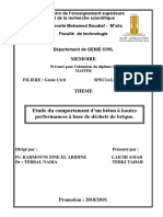 Etude Du Comportement D'un Béton À Hautes Performances À Base de Déchets de Brique