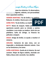 Personajes y Características Emilia y La Dama Negra