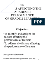 FACTORS AFFECTING THE ACADEMIC PERFORMANCE PPT Presentation