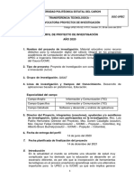 Universidad Politécnica Estatal Del Carchi Transferencia Tecnologica - Convocatoria Proyectos de Investigación