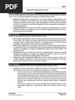 Independent vs. Dependent Demand Inventory: Inventory Planning and Control
