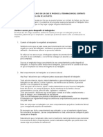 Enumere y Enuncie Los Casos en Los Que Se Produce La Terminacion Del Contrato Por Justa Causa Por Cada Una de Las Partes