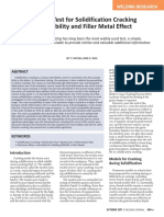 A Simple Test For Solidification Cracking Susceptibility and Filler Metal Effect