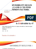 Lesson 3 - Divisibility Rules For 4, 8, 12 and 11