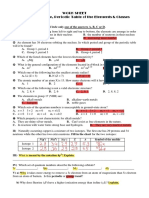 Work Sheet Atomic Structure, Periodic Table of The Elements & Classes