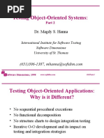 Testing Object-Oriented Systems:: Dr. Magdy S. Hanna