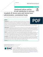 Perceived Organizational Culture and Its Relationship With Job Satisfaction in Primary Hospitals of Jimma Zone and Jimma Town Administration, Correlational Study