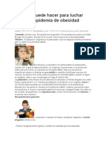 Qué Se Puede Hacer para Luchar Contra La Epidemia de Obesidad Infantil