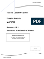 Tutorial Letter 001/3/2021: Complex Analysis