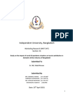 MKT 547 The Impact of Covid-19 Pandemic Situation On Tourist Satisfaction in Domestic Airline Industry of Bangladesh