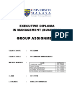 Group Assignment: Executive Diploma in Management (Business)