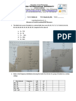 Learning Exercises #: - 7 - Measures of Central Location/Point Measures