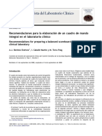 Recomendaciones para La Elaboración de Un Cuadro de Mando Integral en El Laboratorio Clínico