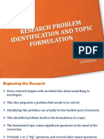 Research Problem Identification and Topic Formulation