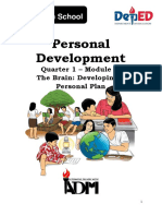 PERDEV - Q1 - Mod6 - The Parts of The Brain Developing A Personal Plan