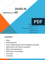 Ethical Issues in Marketing: BY: Group 11 MITHUN-134 ASHWIN-078 Yashovardhan-051 NARESH-127 ASHISH-048