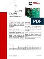 Diesel Generator Set C600D6: 750 kVA Standby - 60Hz