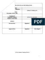 Validation Plan Format