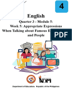 English: Quarter 3 - Module 5: Week 5: Appropriate Expressions When Talking About Famous Events, Places and People