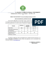 Acharya N.G. Ranga Agricultural University: Administrative Office: Lam, Guntur - 522 034, A.P