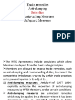 Anti-Dumping Countervailing Measures Safeguard Measures: Trade Remedies