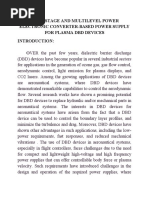 Multistage and Multilevel Power Electronic Converter-Based Power Supply For Plasma DBD Devices